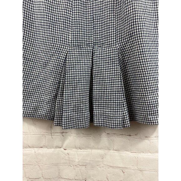 Together! Wool Blend Skirt Womens Size 4 Blue White Check Back Pleat Ruffle Hem - Picture 10 of 10